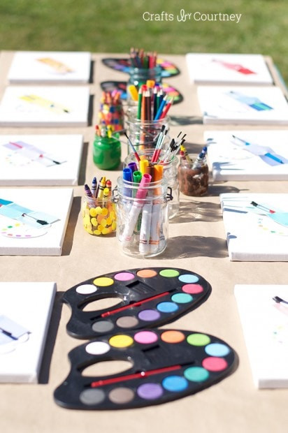Kids Craft Table Ideas
 Easy DIY Kids Art Themed Birthday Party