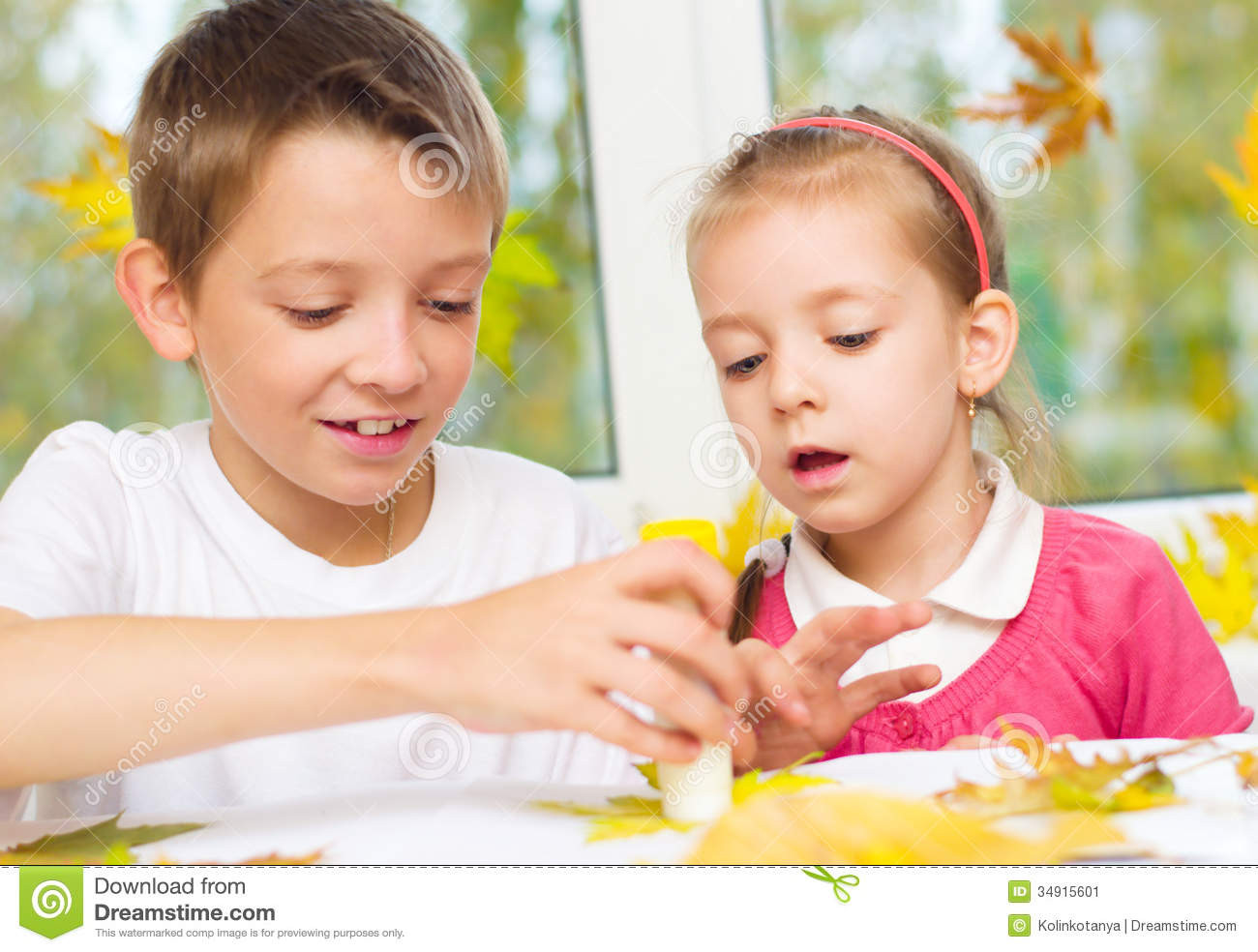 Kids Doing Crafts
 Children Doing Arts And Crafts Stock Image Image of