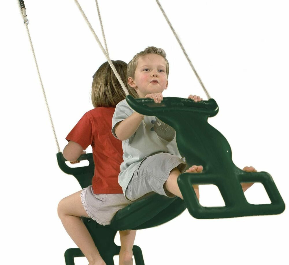Kids Double Swing
 Childrens Double Garden Swing Rocket Rider Glider Duo Seat