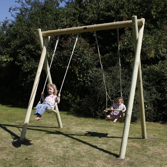 Kids Double Swing
 Building a large wooden swing frame for the kids how to