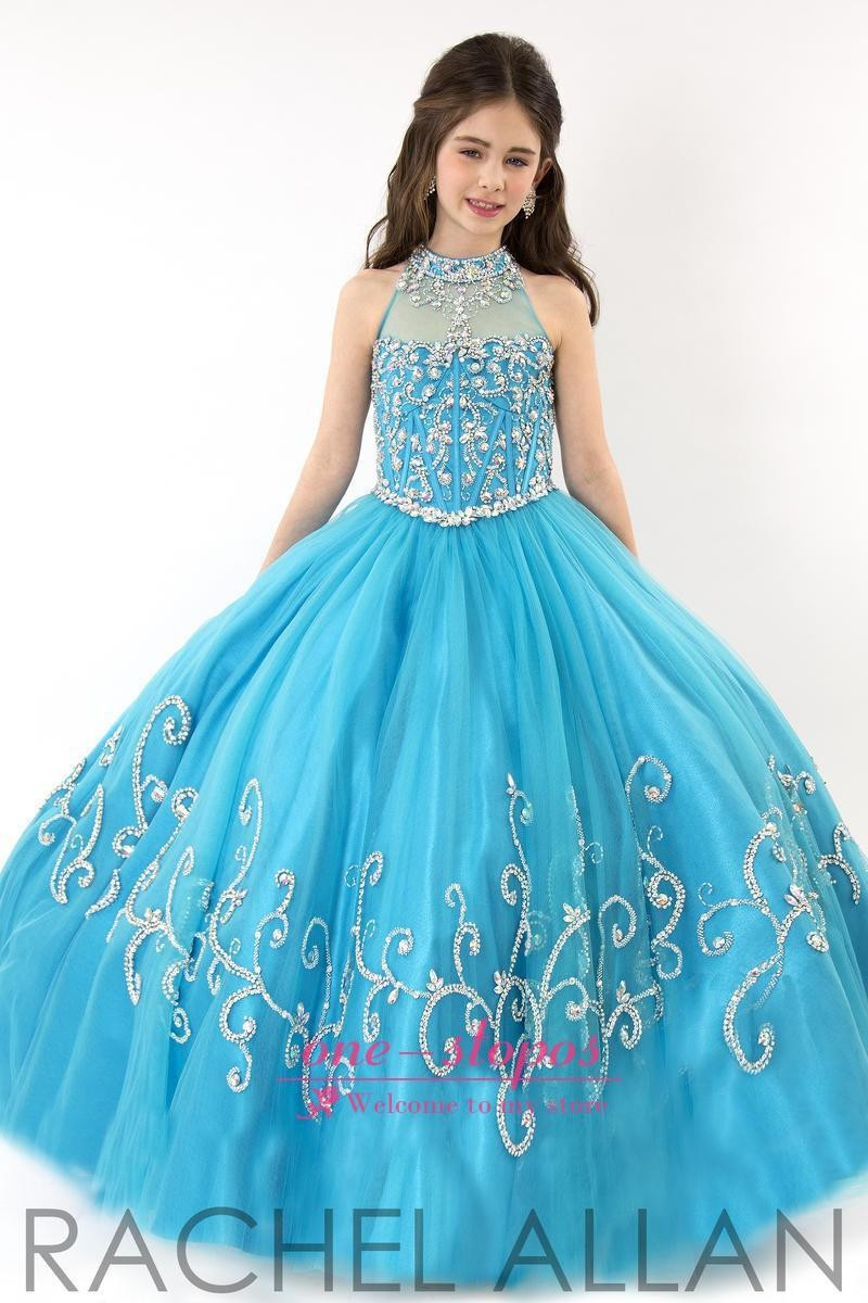 Kids Dresses For Party
 Girls Pageant Dress 2015 New Lovely Blue Ball Gown Kids