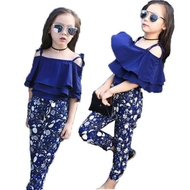 Kids Fashion Outfits
 f Shoulder Top Pants Toddler Girl Summer Outfits