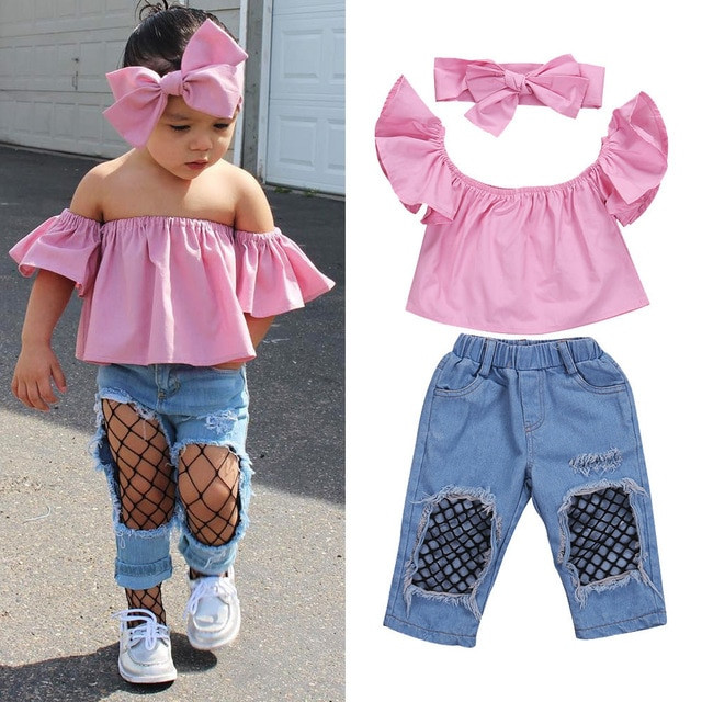 Kids Fashion Outfits
 2017 Hot Selling 3Pcs Baby Girl Clothing Set Kids Bebes
