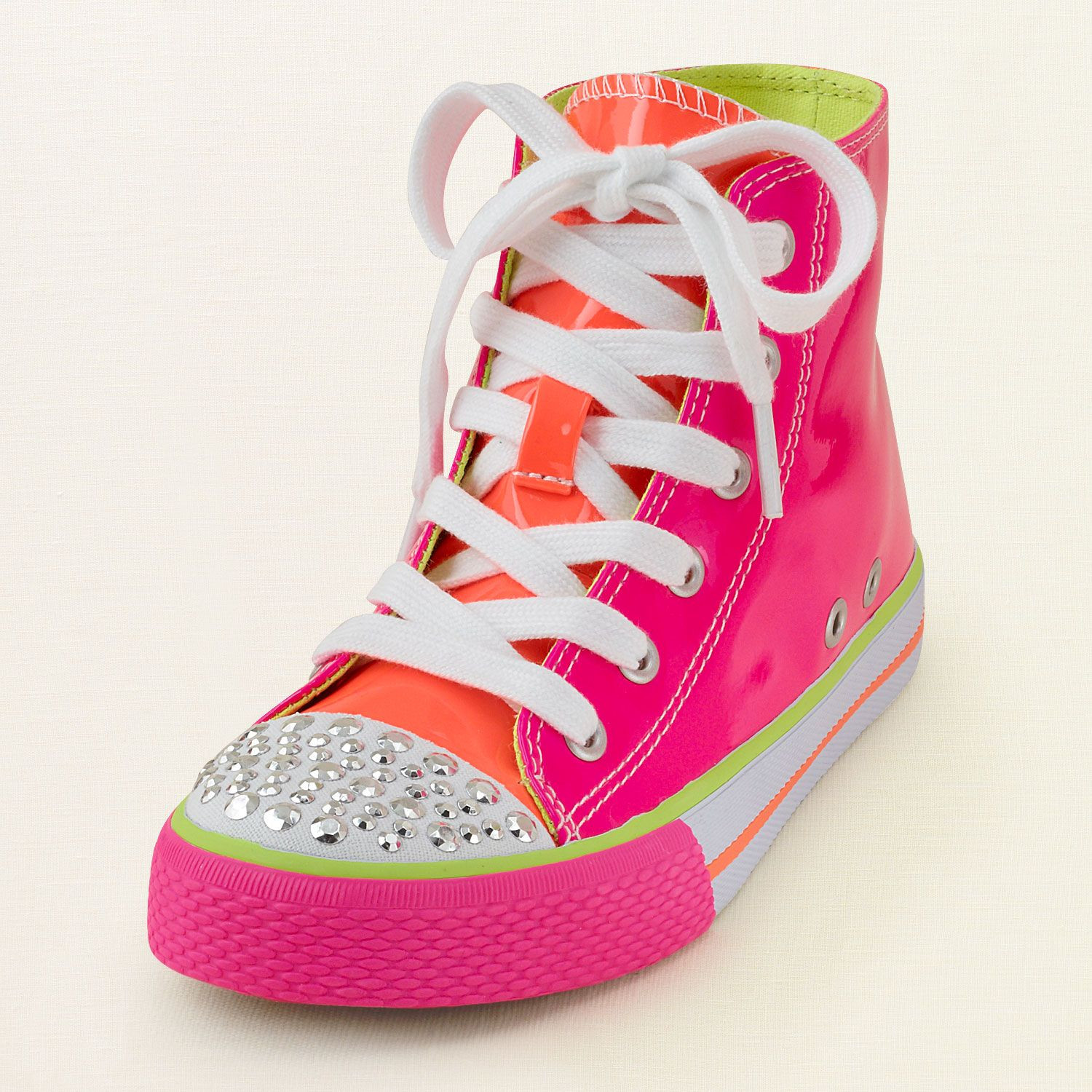 Kids Fashion Shoes
 girl shoes neon hi top sneaker