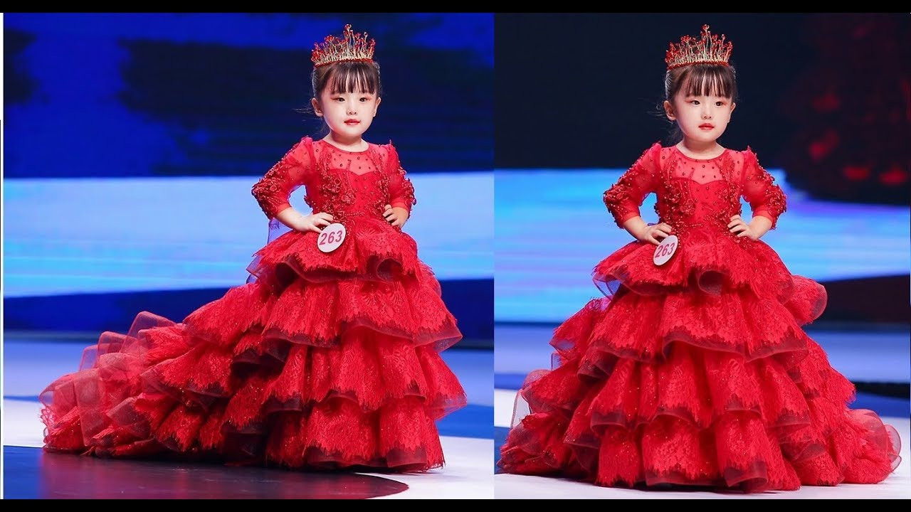 Kids Fashion Show
 Princess Birthday Party Wedding Long Gown Dresses