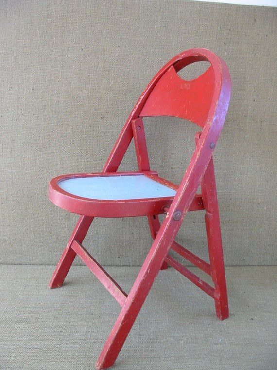 Kids Foldable Chair
 Child s Folding Chair Children s Chair Red Vintage