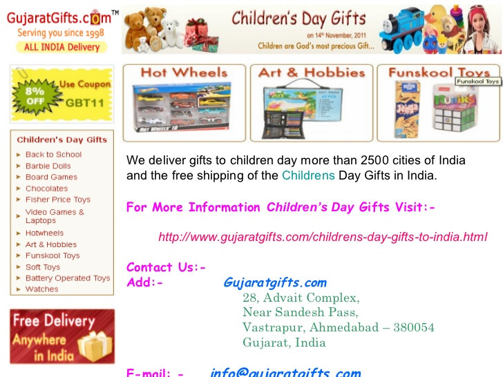Kids Gifts To India
 Send Children s Day Gifts to India line Gifts to India