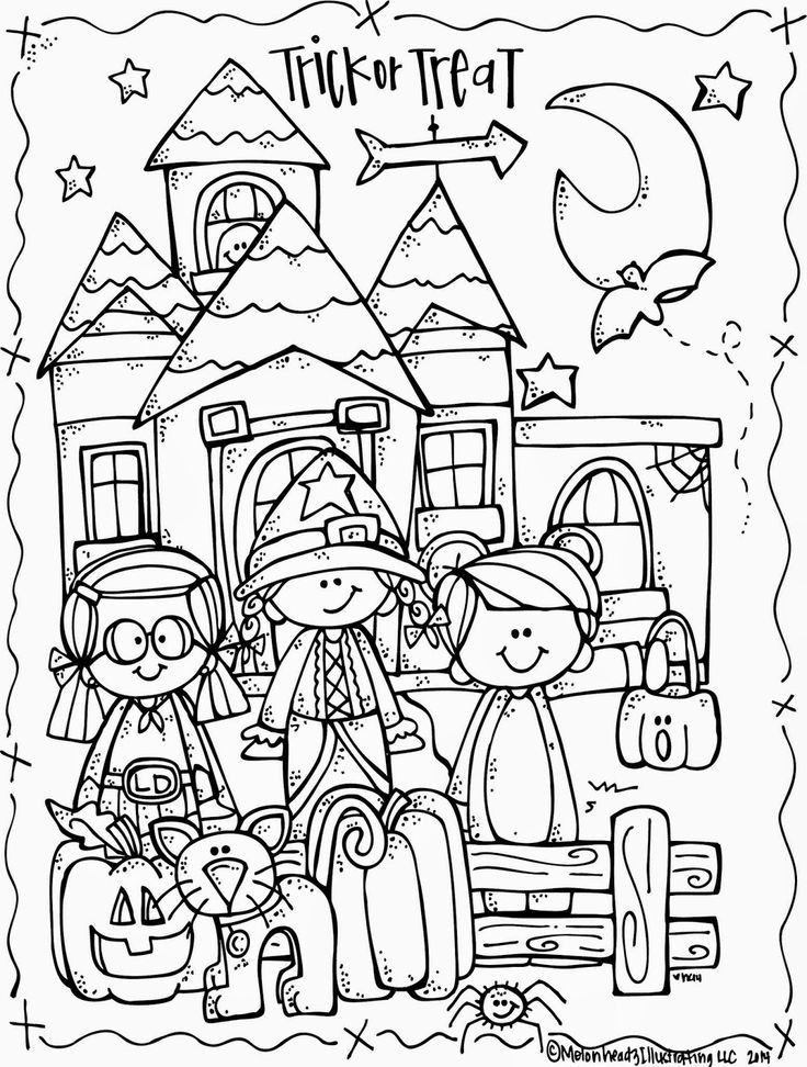 Kids Halloween Coloring Page
 Melonheadz Illustrating Lucy Doris Halloween coloring page