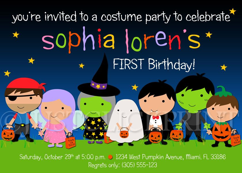 Kids Halloween Party Invitations Ideas
 Kids Halloween Costume Party Birthday Invitation Printable
