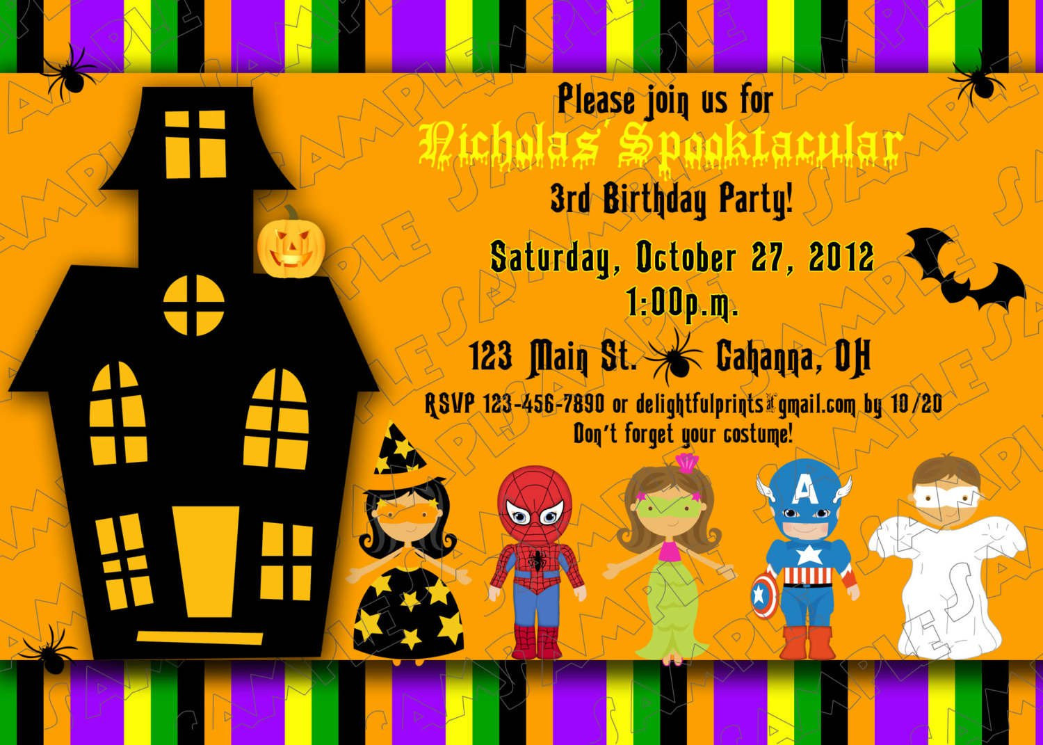 Kids Halloween Party Invitations Ideas
 Free Printable Halloween Birthday Invitations Kids