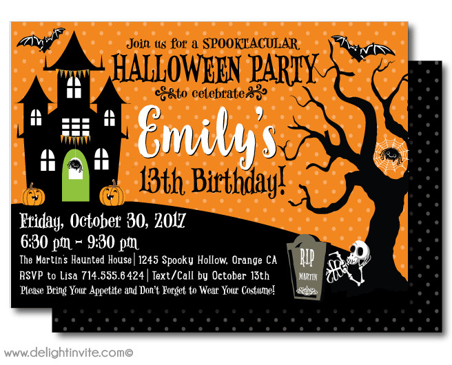 Kids Halloween Party Invitations Ideas
 Kid Friendly Halloween Birthday Invitations non scary