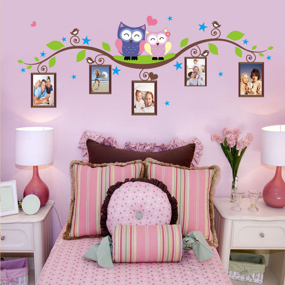 Kids Home Decor
 Owls Branch Family Frames Mural Wall Sticker Home