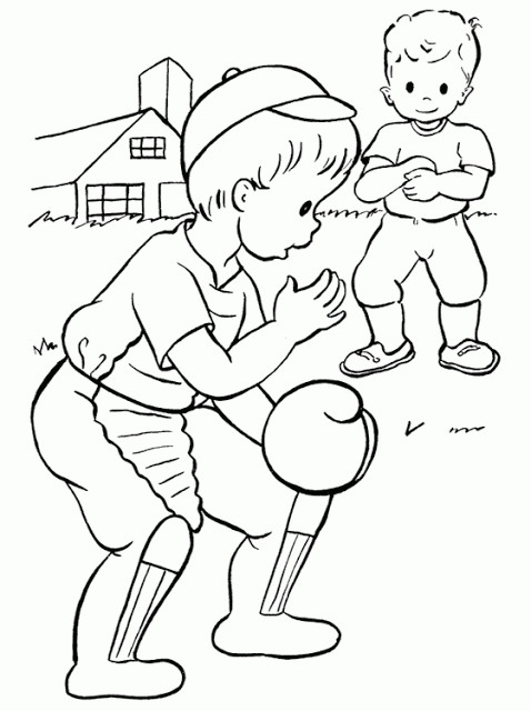 Kids Online Coloring Page
 Kids Page Baseball Coloring Pages