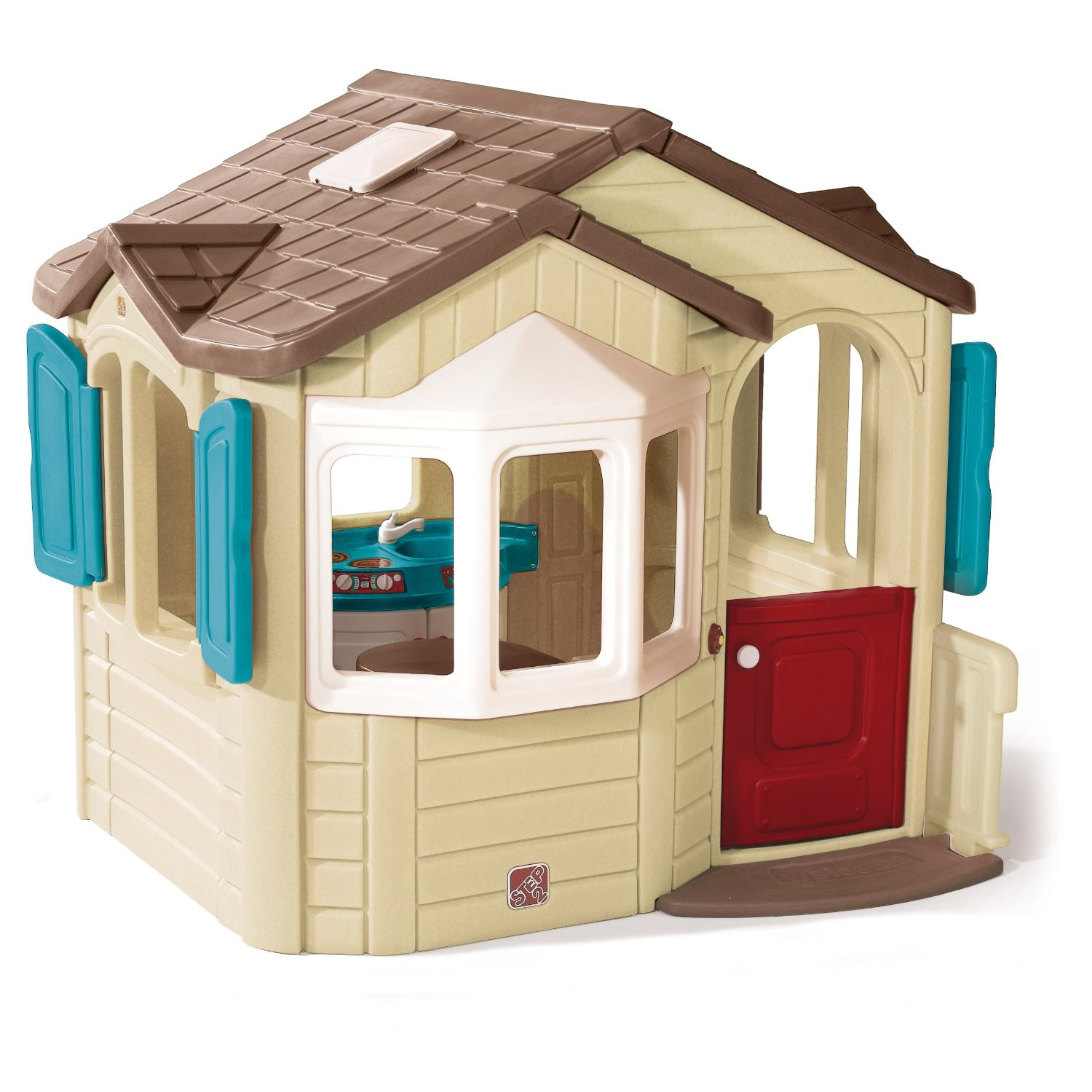 Kids Outdoor Plastic Playhouse
 Outdoor Playhouse with Kitchen Inside