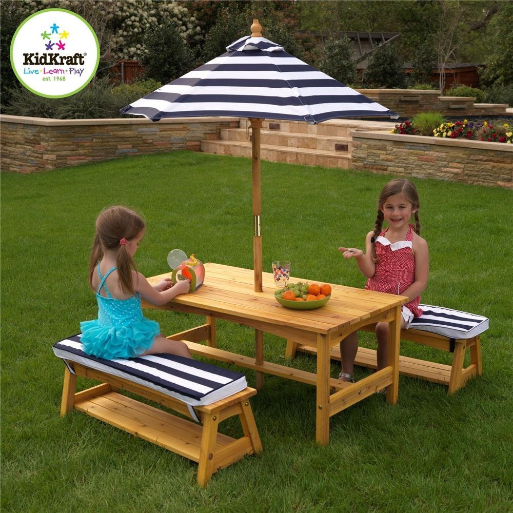 Kids Outdoor Table And Chair
 KidKraft Outdoor table and Chair Set with Cushions and