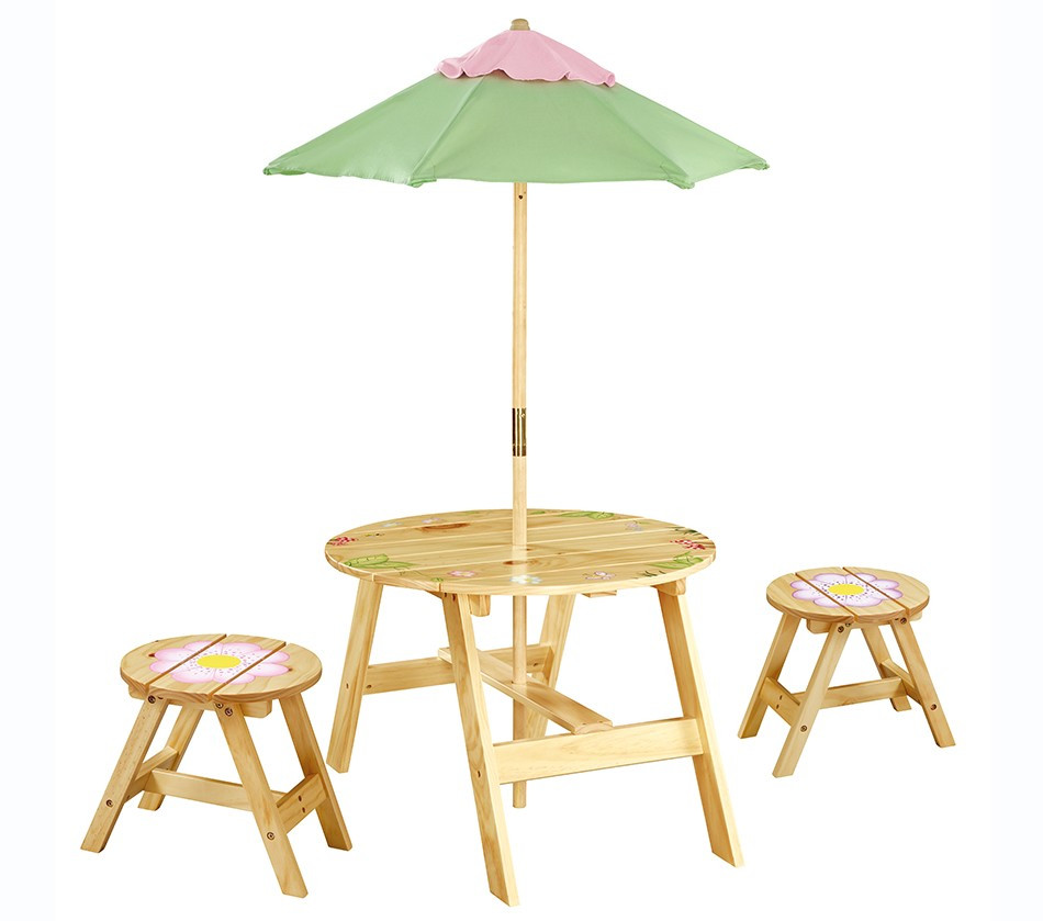 Kids Outdoor Table And Chair
 DreamFurniture Teamson Kids Girls Outdoor Table and