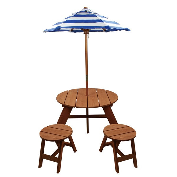 Kids Outdoor Table And Chair
 Shop Homeware Brown Wood Kids Round Umbrella Table and