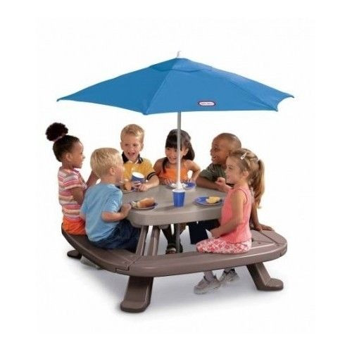 Kids Outdoor Table And Chair
 Kids Picnic Table w Umbrella Little Tikes Outdoor Fold