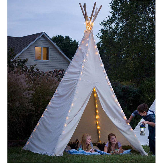 Kids Outdoor Teepee
 Canvas Kids Adult Tent Playhouse TeePee from All10Toes on Etsy