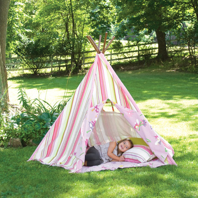 Kids Outdoor Teepee
 Pink Stripes Teepee Tents & Teepees Modern Outdoor