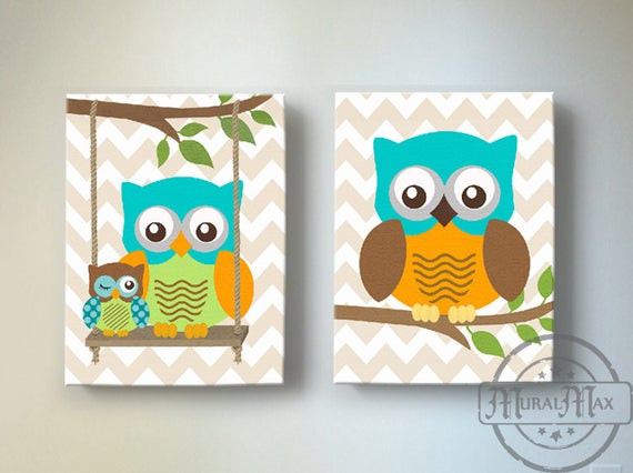 Kids Owl Decor
 Kids Wall Art Owl Nursery Baby Boy Owl Decor Owl Nursery
