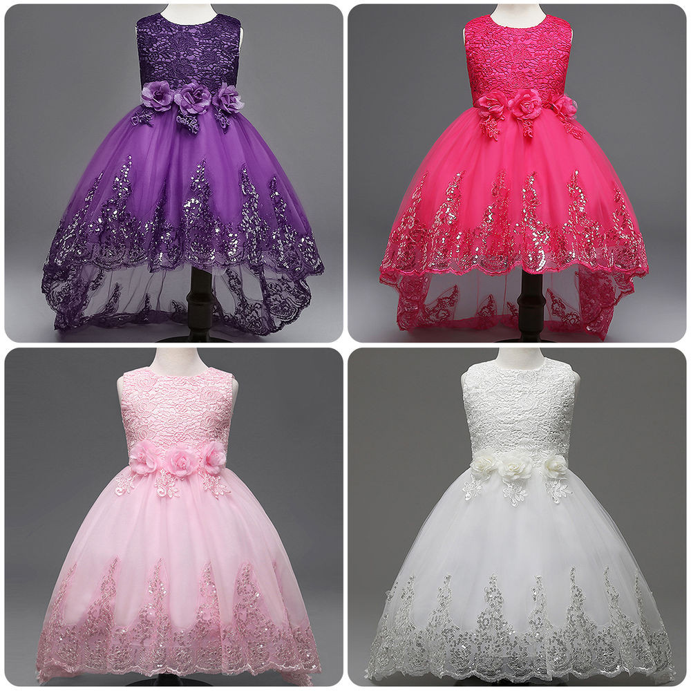Kids Party Dresses
 Flower Girl Bow Princess Dress Baby Kids Party Wedding
