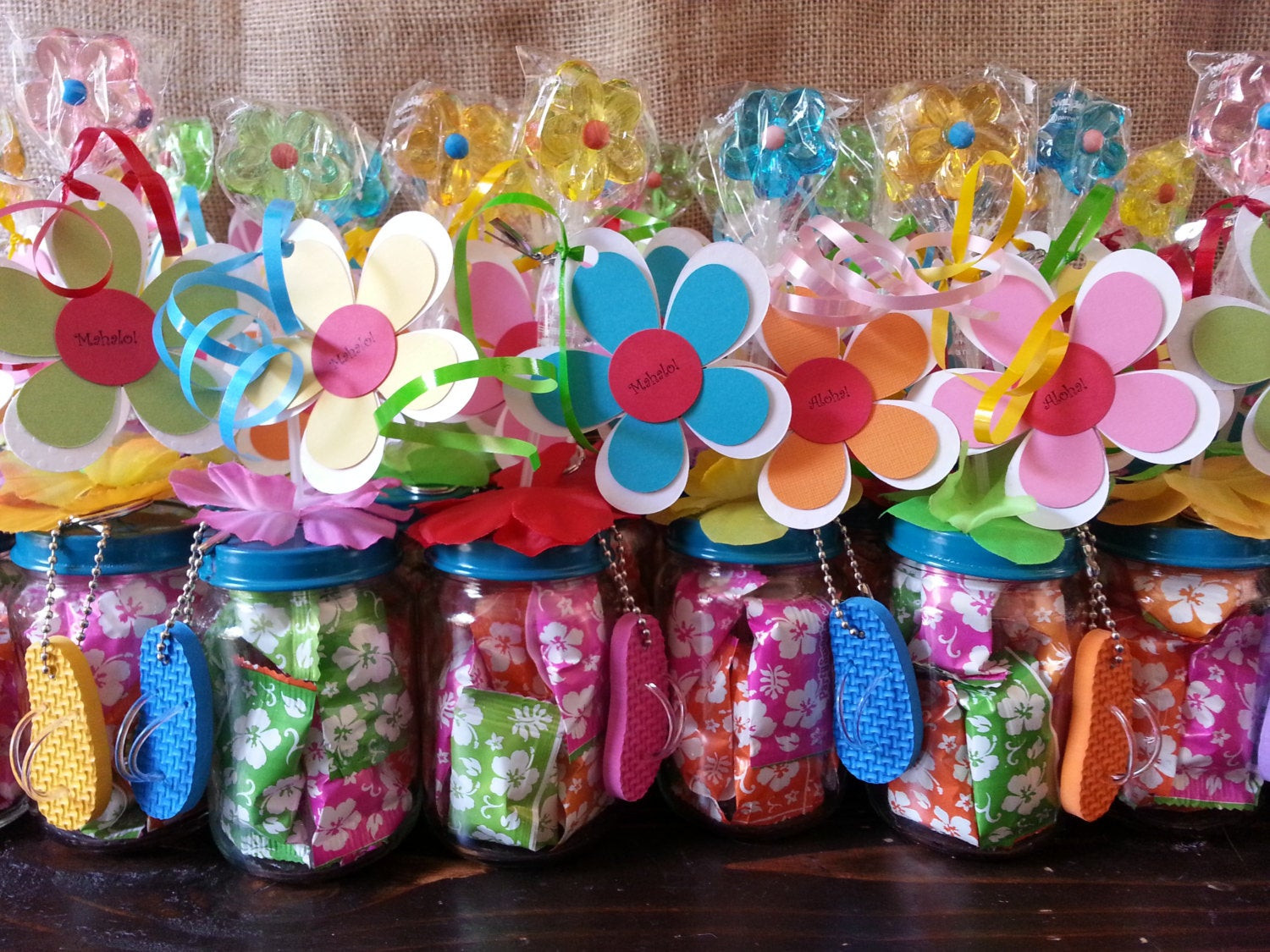 Kids Party Gifts
 Hawaiian Luau Party Favors Baby food jar party favors