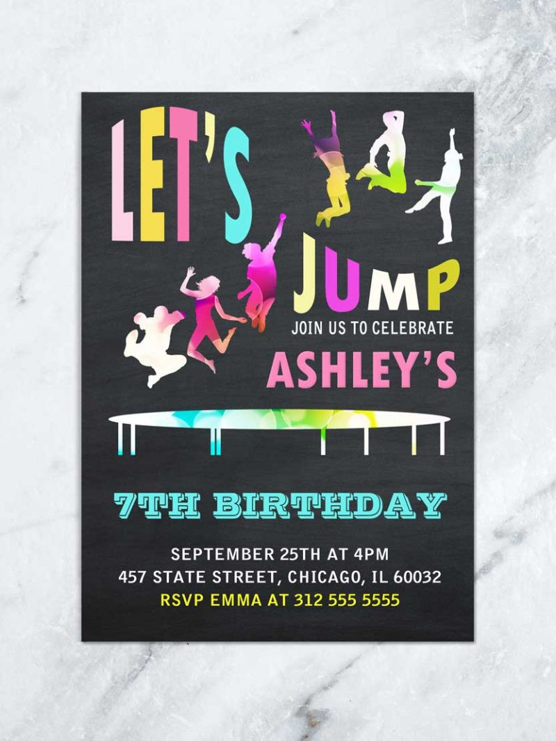 Kids Party Jump
 Jump Birthday Invitation Jump Tumble and Play Birthday