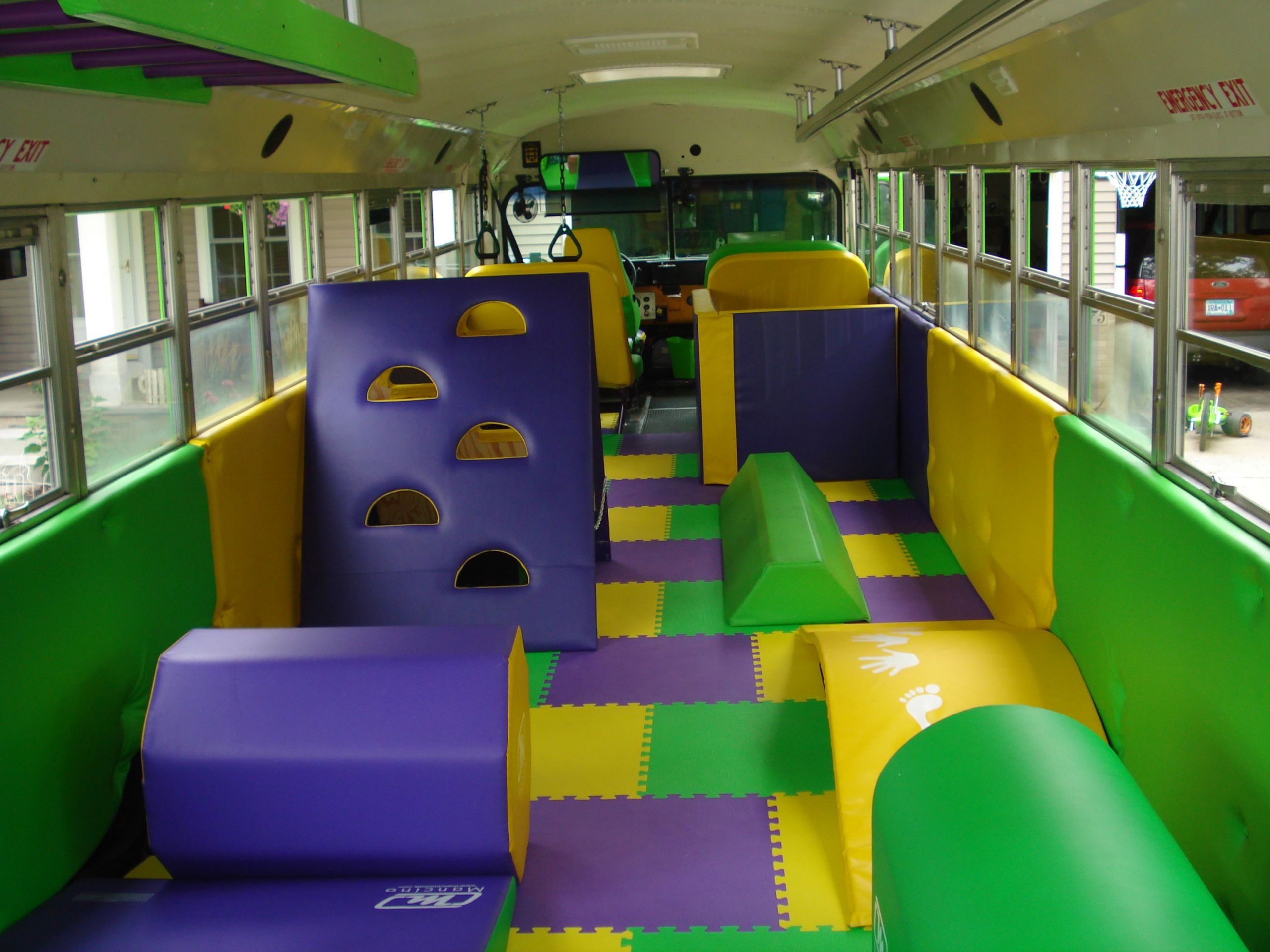 Kids Party Play And Tumble
 Tumble Fun Bus a full sized school bus that has been
