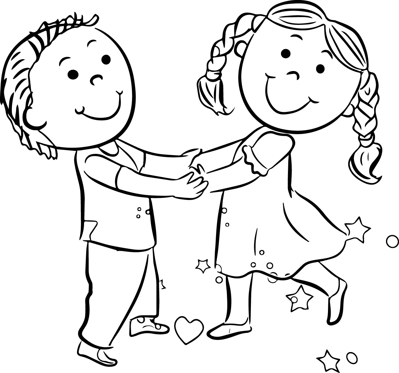 Kids Playing Coloring Page
 Children Coloring Pages