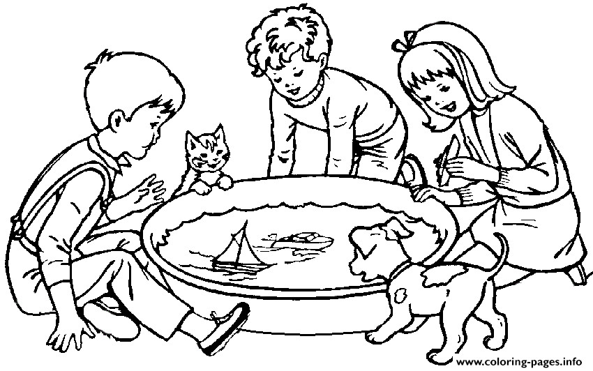 Kids Playing Coloring Page
 Coloring Pages Children Playing Coloring Home