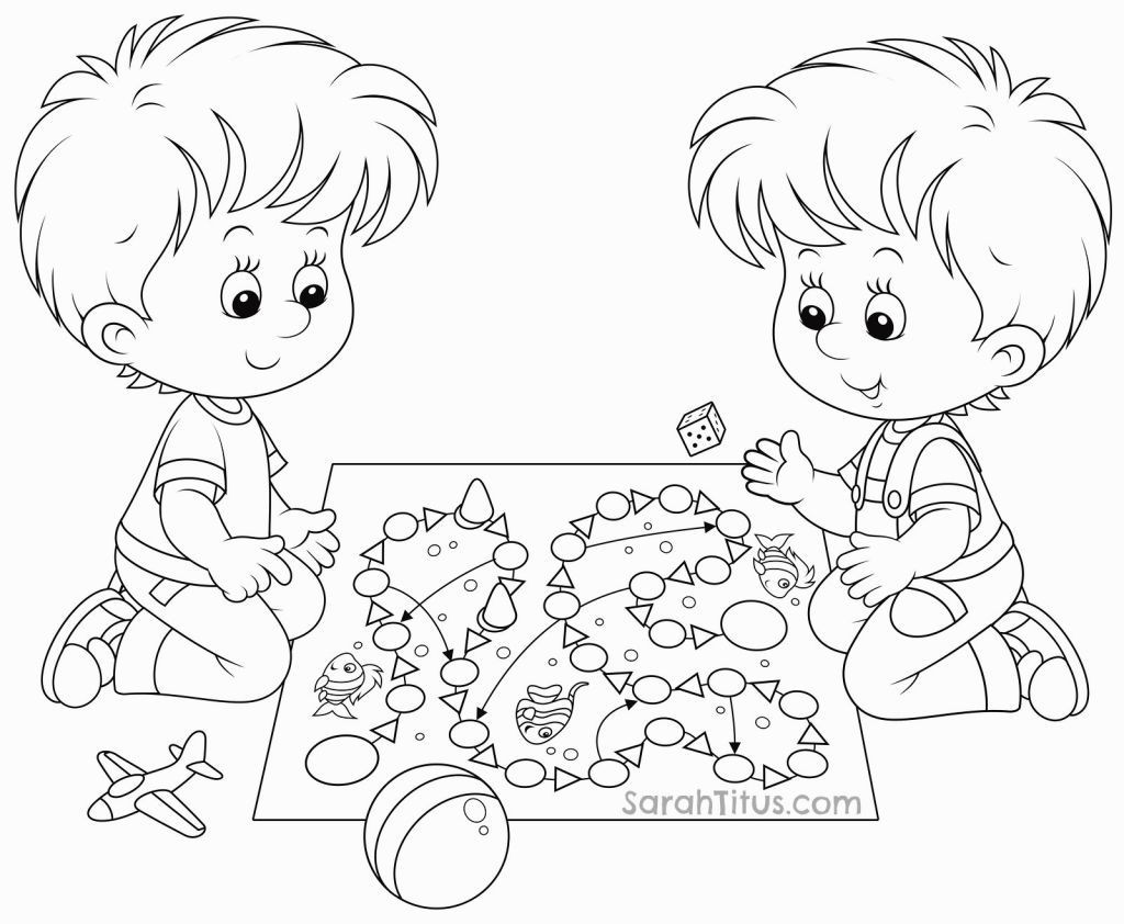 Kids Playing Coloring Page
 Coloring Pages Children Playing Coloring Home