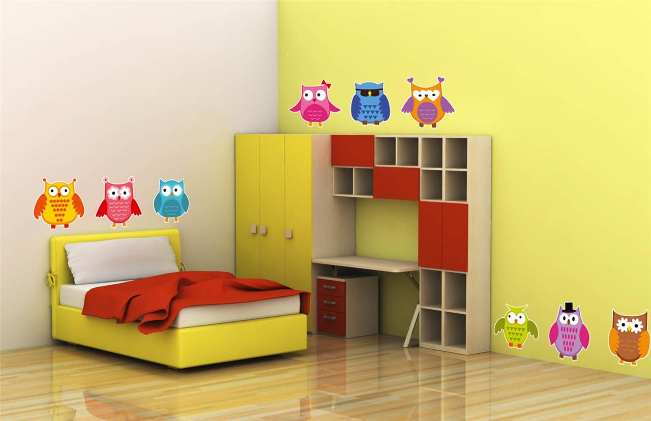 Kids Playroom Wall Art
 Wall Art sticker 0161 Cute Owls kids playroom bedroom