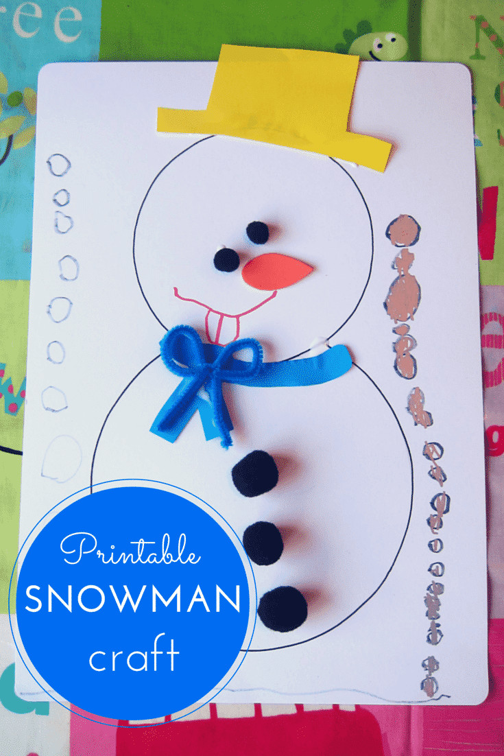 Kids Printable Crafts
 Printable snowman craft for kids