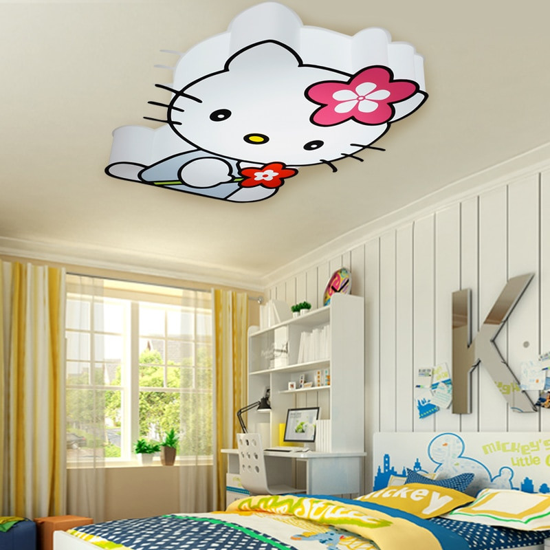 Kids Room Pendant Light
 Modern LED Hello Kitty Cat Ceiling Lights Fixture Children
