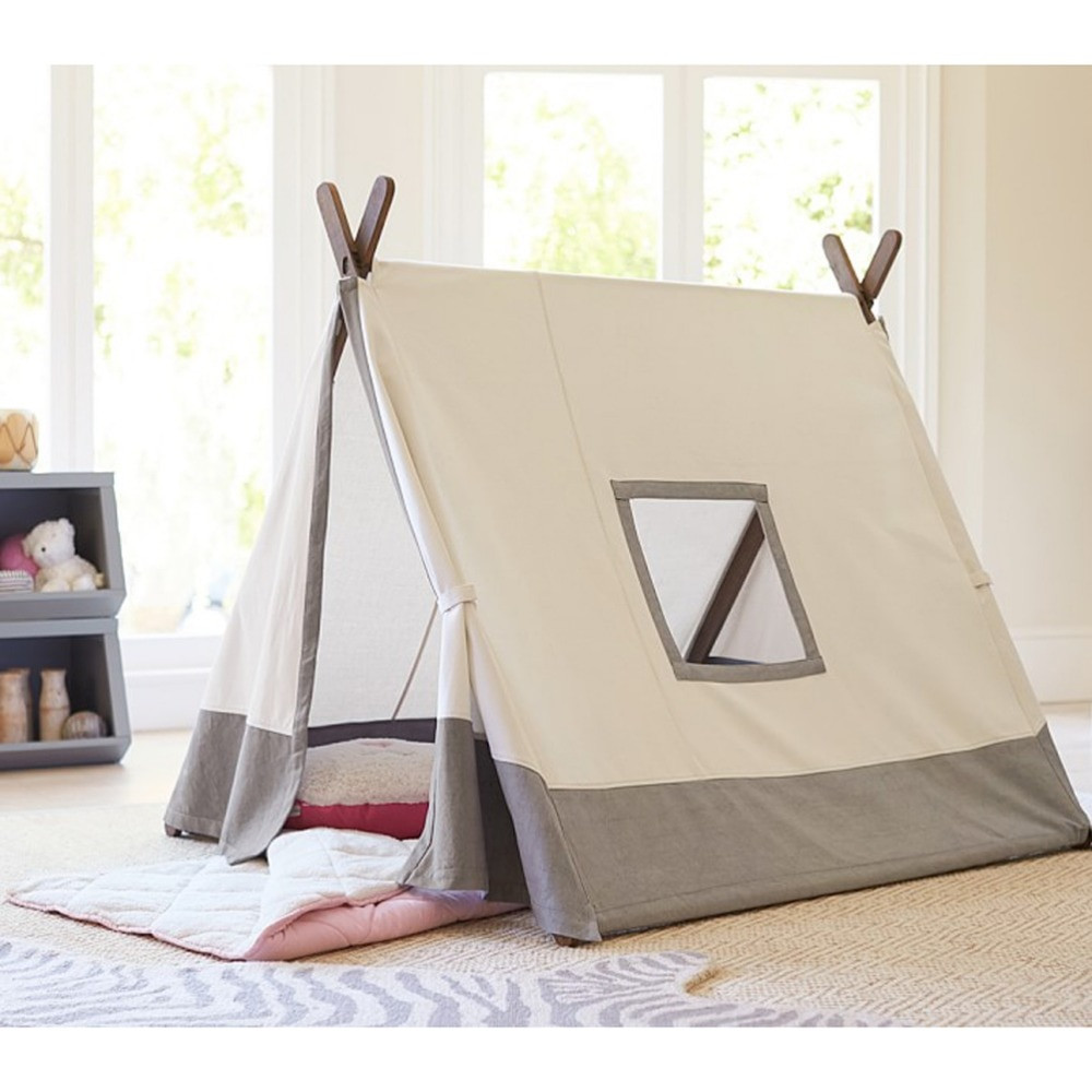 Kids Room Tent
 Free Love square design grey color kids play tent indian