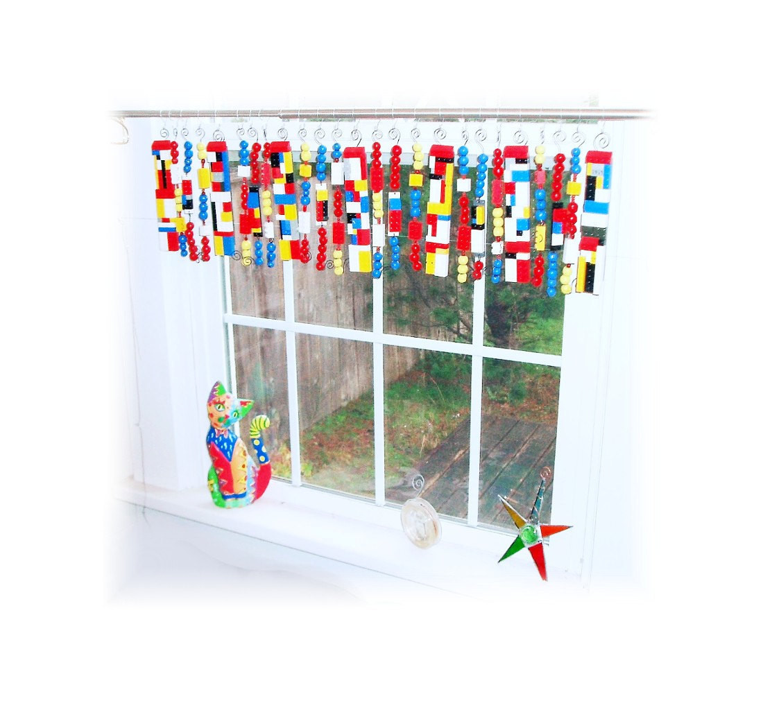 Kids Room Valance
 Upcycled Lego Kid s Room or Play Room Valance Window
