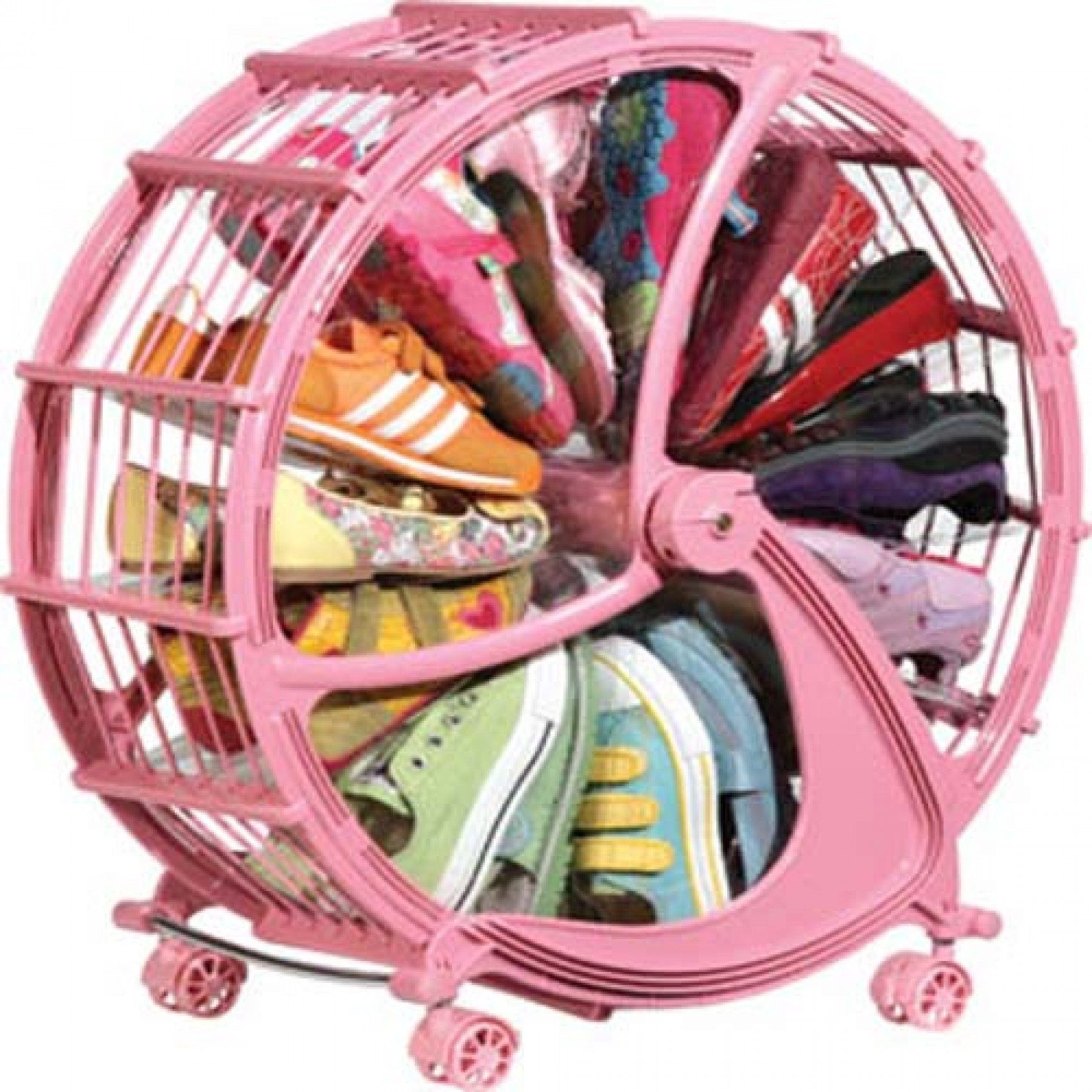 Kids Shoe Storage
 56cm 12 Pairs Shoe Wheel Storage Pink