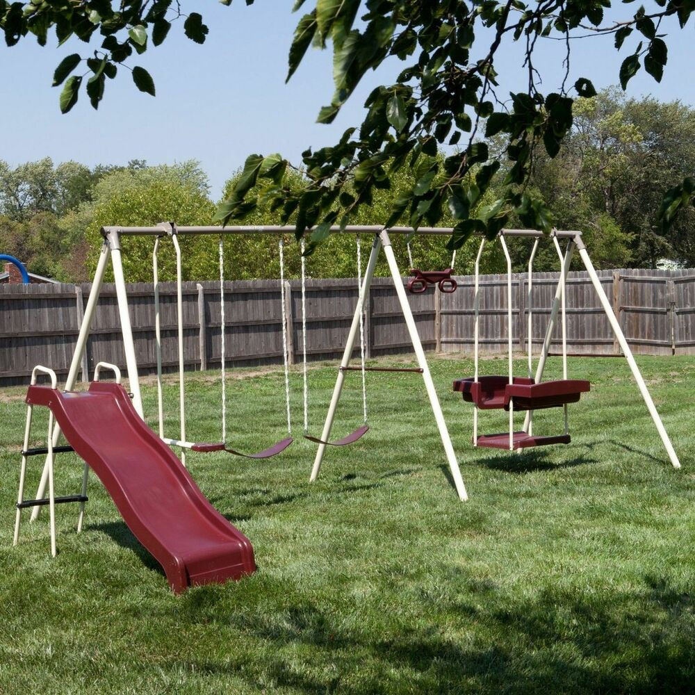 Kids Swing Set
 Swing Set Outdoor Kids Children Backyard Slide Ladder