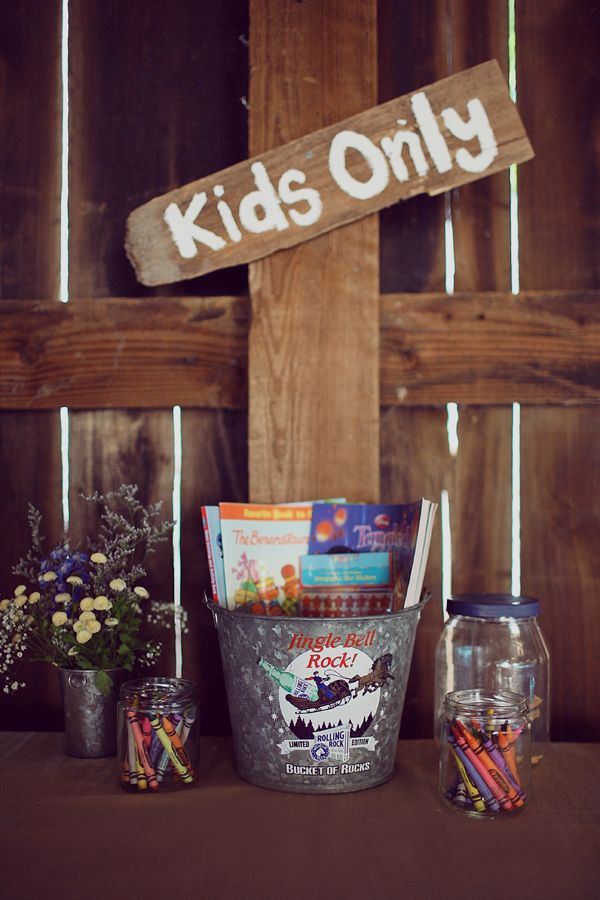 Kids Table At Wedding
 Rustic Country Kids only coloring table