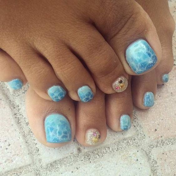 Kids Toe Nail Designs
 Picture water inspired nail design looks marvelous