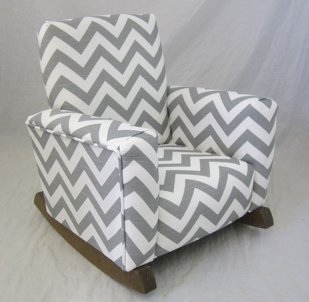 Kids Upholstered Rocking Chair
 New Childrens Upholstered Rocking Chair Zig Zag Chevron