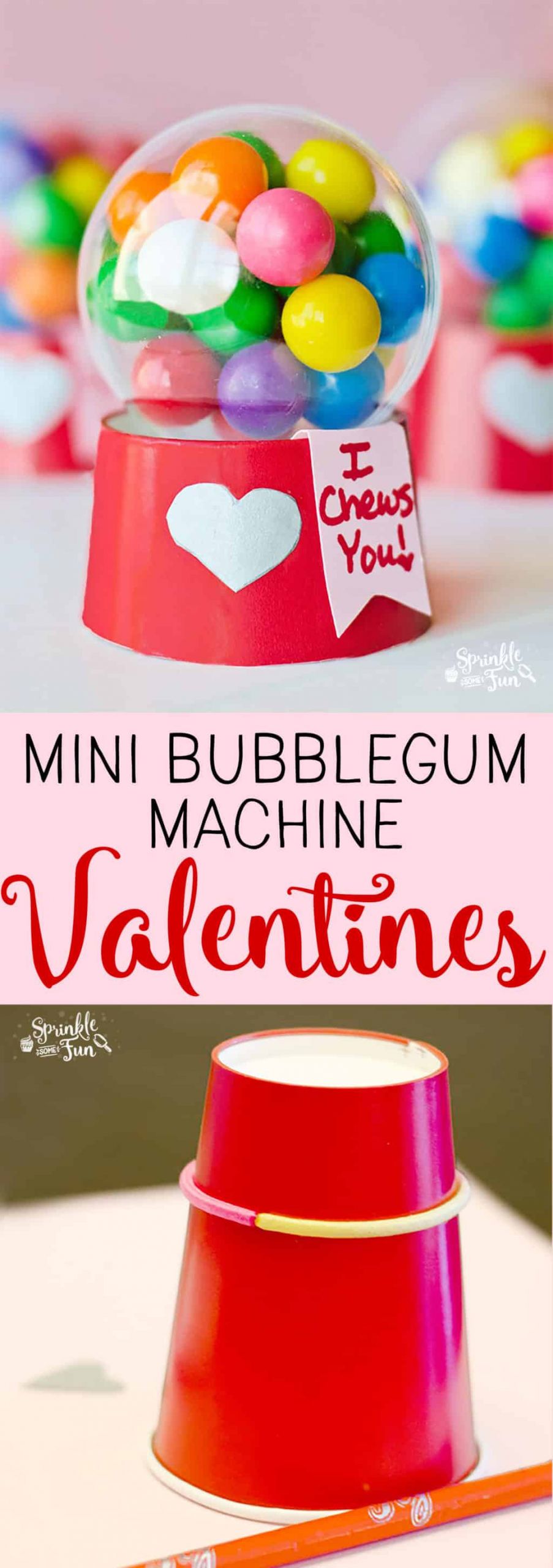 Kids Valentine Gifts
 Mini Bubblegum Machine Valentines