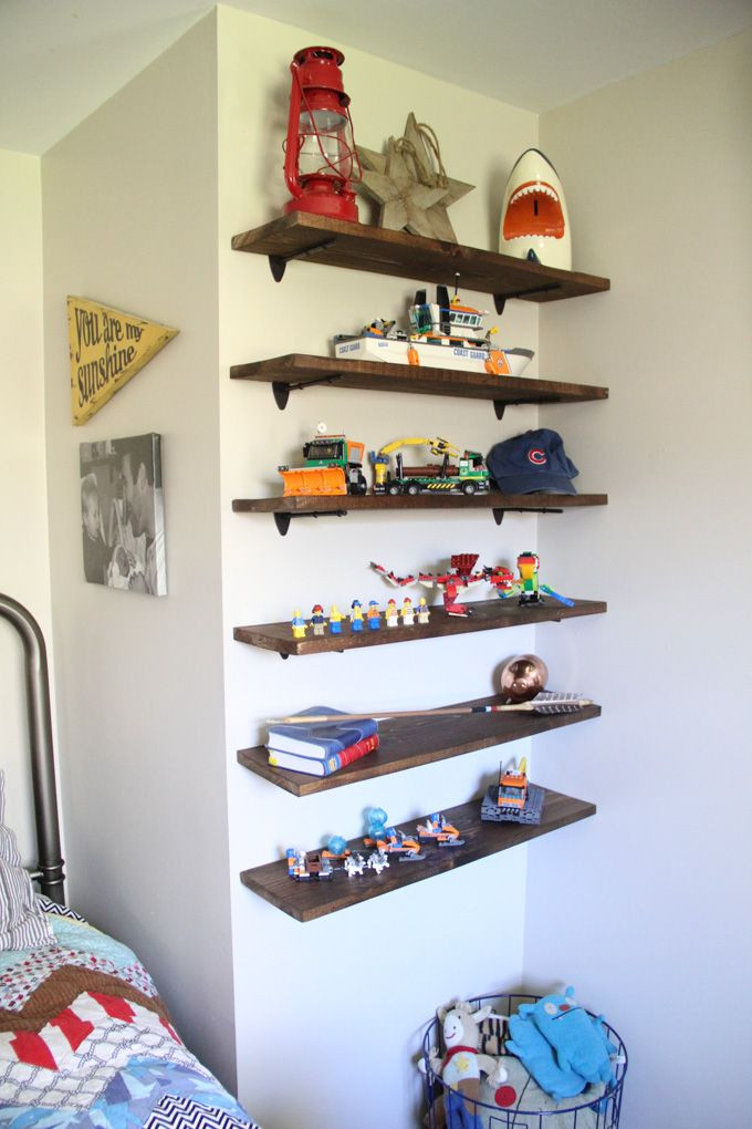 Kids Wall Storage
 DIY Floating Lego Shelves