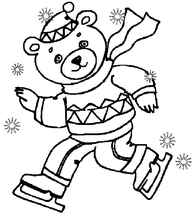 Kids Winter Coloring Pages
 Fichas de Inglés para niños Winter Coloring pages