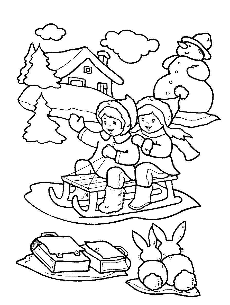 Kids Winter Coloring Pages
 Free Printable Winter Coloring Pages