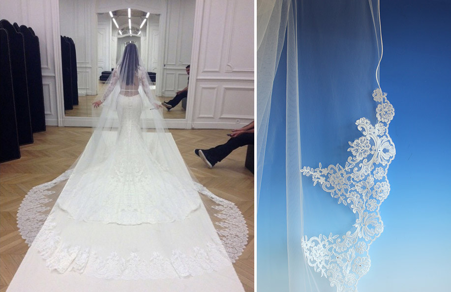 Kim Kardashian Wedding Veil
 The Most Unfor table Celebrity Wedding Veils