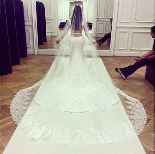 Kim Kardashian Wedding Veil
 Craziest celeb weddings Kim Kanye Cruise Katie Brad
