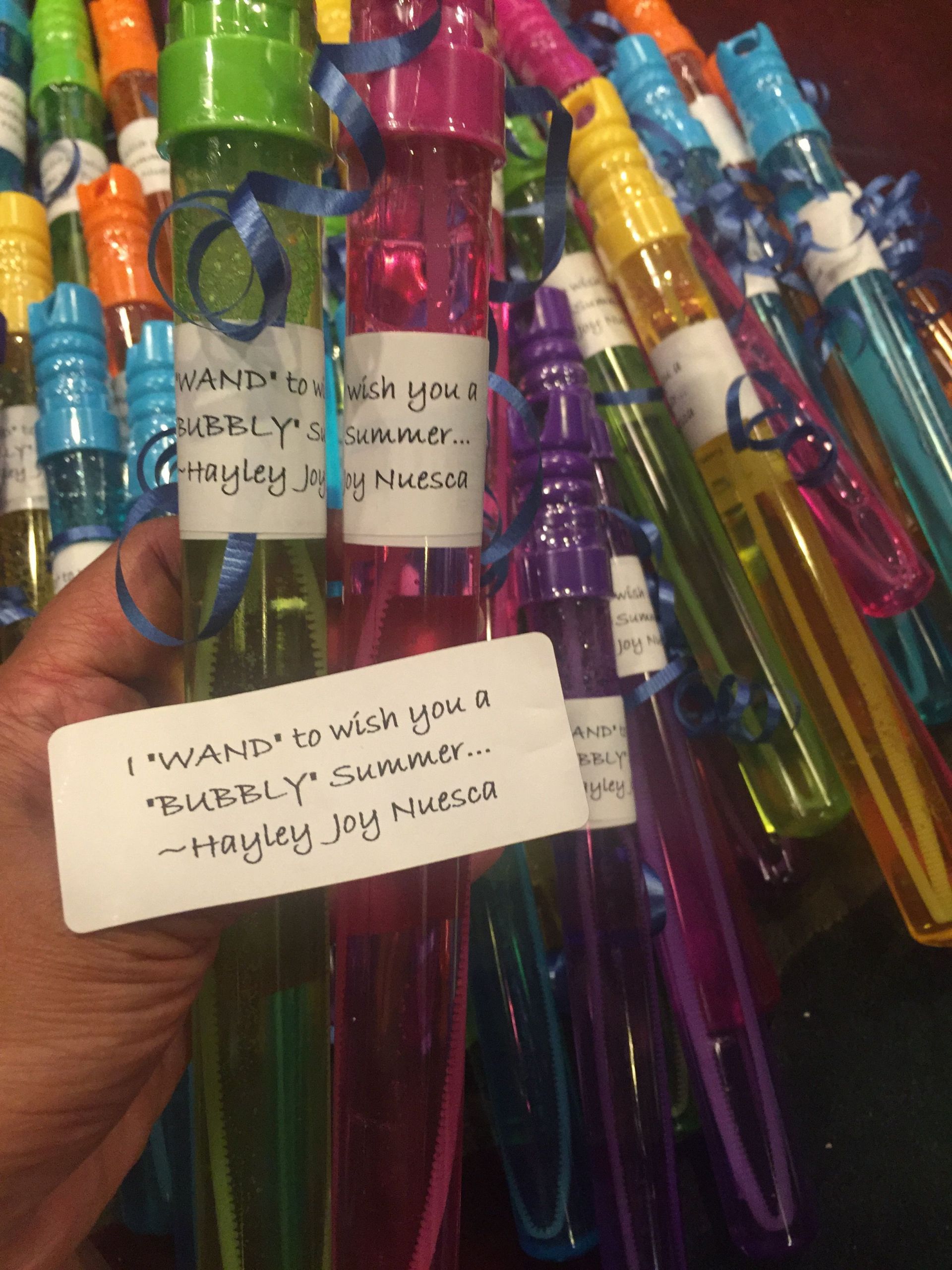Kindergarten Graduation Gift Ideas For Classmates
 Bubble wands for end of the school year classmates ts