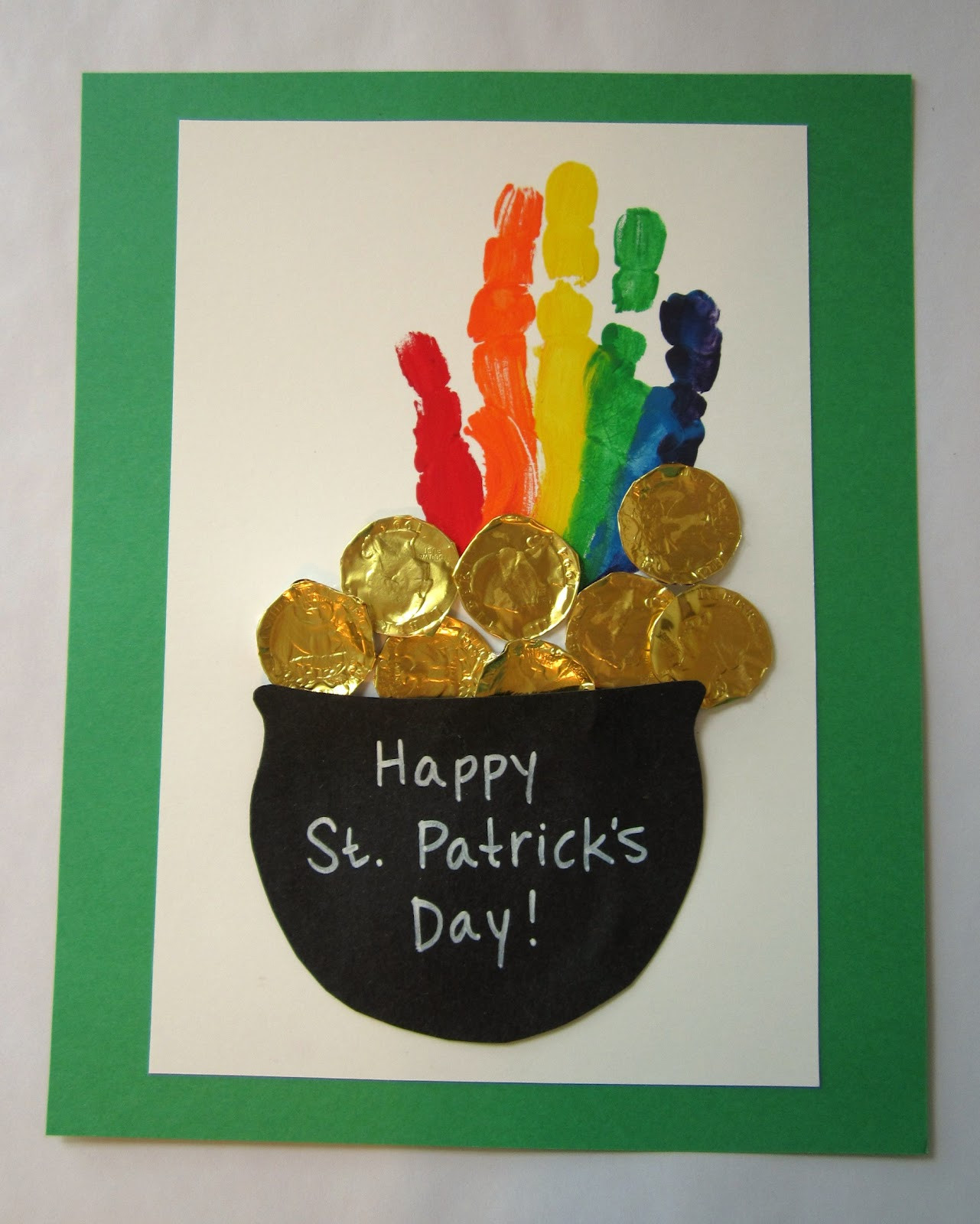 Kindergarten St Patrick Day Crafts
 St Patrick s Day Hand Print Rainbow Craft